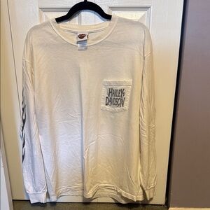 Harley-Davidson White Long Sleeve Tee Relaxed Fit